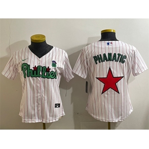 Women's Philadelphia Phillies Phanatic White Green Stitched Baseball Jersey