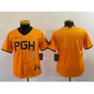 Youth Pittsburgh Pirates Blank Yellow 2023 City Connect Stitched Jersey1