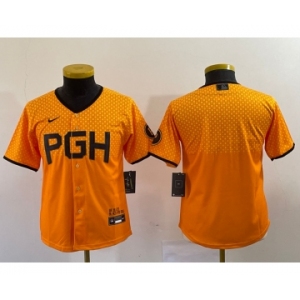 Youth Pittsburgh Pirates Blank Yellow 2023 City Connect Stitched Jersey