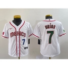 Youth Mexico Baseball #7 Julio Urias Number 2023 Red World Baseball Classic Stitched Jersey 6