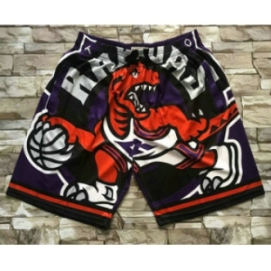 Men's Toronto Raptors Purple Big Face Mitchell Ness Hardwood Classics Soul Swingman Throwback Shorts