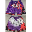 Men's Toronto Raptors Purple Red Mitchell&Ness Shorts (Run Small)