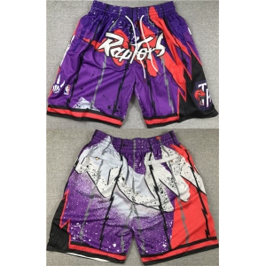 Men's Toronto Raptors Purple Red Mitchell&Ness Shorts (Run Small)