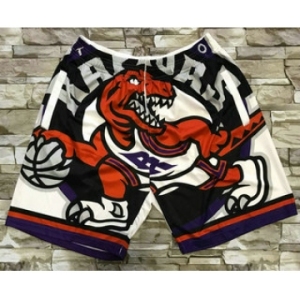 Men's Toronto Raptors White Big Face Mitchell Ness Hardwood Classics Soul Swingman Throwback Shorts