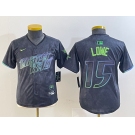 Women's Tampa Bay Rays #15 Josh Lowe Charcoal 2024 City Connect Limited Stitched Jersey