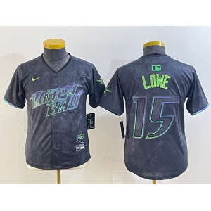 Women's Tampa Bay Rays #15 Josh Lowe Charcoal 2024 City Connect Limited Stitched Jersey