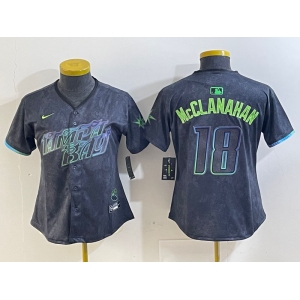 Women's Tampa Bay Rays #18 Shane McClanahan Charcoal 2024 City Connect Limited Stitched Jersey