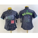 Women's Tampa Bay Rays #18 Shane McClanahan Charcoal 2024 City Connect Player Number Limited Cool Base Jerseys