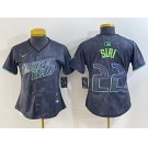 Women's Tampa Bay Rays #22 Jose Siri Charcoal 2024 City Connect Limited Stitched Jersey