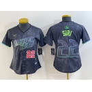 Women's Tampa Bay Rays #22 Jose Siri Number Charcoal 2024 City Connect Limited Stitched Jerseys