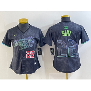 Women's Tampa Bay Rays #22 Jose Siri Number Charcoal 2024 City Connect Limited Stitched Jerseys