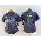 Women's Tampa Bay Rays #8 Brandon Lowe Charcoal 2024 City Connect Player Number Limited Cool Base Jersey