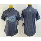 Women's Tampa Bay Rays Blank Charcoal 2024 City Connect Limited Stitched Jersey