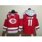 Men's Cincinnati Reds #11 Barry Larkin Red Ageless Must-Have Lace-Up Pullover Hoodie