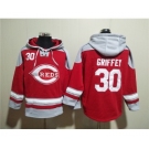 Men's Cincinnati Reds #30 Ken Griffey Jr. Red Ageless Must-Have Lace-Up Pullover Hoodie