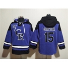 Men's Colorado Rockies #15 Randal Grichuk Purple Ageless Must-Have Lace-Up Pullover Hoodie