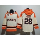 Men's San Francisco Giants #28 Buster Posey Cream Ageless Must-Have Lace-Up Pullover Hoodie