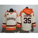 Men's San Francisco Giants #35 Brandon Crawford Cream Ageless Must-Have Lace-Up Pullover Hoodie