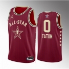 Men 2024 All Star #0 Jayson Tatum Crimson Stitched Basketball Jersey