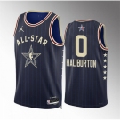 Men 2024 All Star #0 Tyrese Haliburton Navy Stitched Basketball Jersey