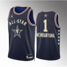 Men 2024 All Star #1 Victor Wembanyama Navy Stitched Basketball Jersey