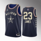 Men 2024 All Star #23 LeBron James Navy Stitched Basketball Jersey