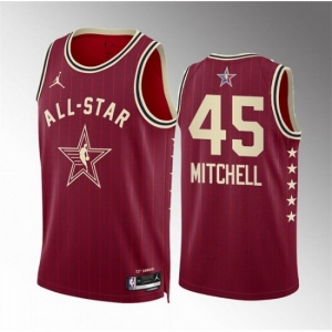 Men 2024 All Star #45 Donovan Mitchell Crimson Stitched Basketball Jersey