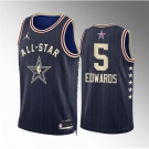 Men 2024 All Star #5 Anthony Edwards Navy Stitched Basketball Jersey