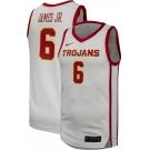 NBA Trojans #6 JAMES JR. White Jerseys