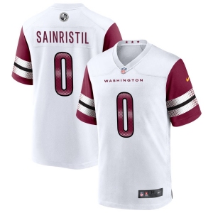Youth Washington Commanders #0 Mike Sainristil Nike White Away Limited Jersey