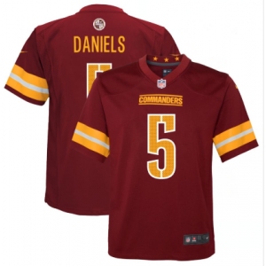 Youth Washington Commanders #5 Jayden Daniels Burgundy Vapor Limited Football Stitched Jersey