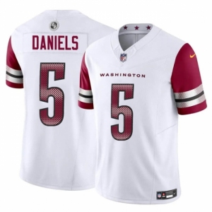 Youth Washington Commanders #5 Jayden Daniels White 2024 Draft F U S E Vapor Limited Stitched Football Jersey