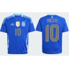 Men's Argentina #10 Lionel Messi Blue Away Soccer Jersey