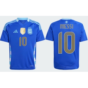 Men's Argentina #10 Lionel Messi Blue Away Soccer Jersey