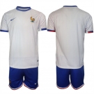 Men's France Blank White 2024-25 Away Soccer Jersey Suit