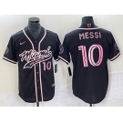 Men's Inter Miami CF #10 Lionel Messi Black Cool Base Stitched Jersey