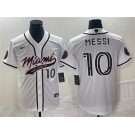 Men's Inter Miami CF #10 Lionel Messi White Cool Base Stitched Jersey