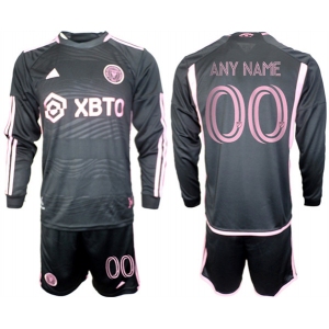 Men's Inter Miami CF Custom 2023-24 Black Away Soccer Jersey Suit
