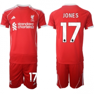 Men's Liverpool #17 Curtis Jones 2025 Red Home Soccer Jersey Suit
