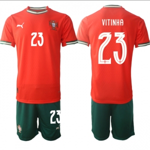 Men's Portugal Team #23 Vitinha 2025 Red Home Soccer Jersey Suit