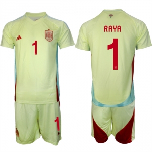Men's Spain Team #1 David Raya 2024-25 Yellow Away Soccer Jersey SuitMen's Spain Team #1 David Raya 2024-25 Yellow Away Soccer Jersey Suit