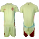 Men's Spain Team Blank 2024-25 Yellow Away Soccer Jersey Suit