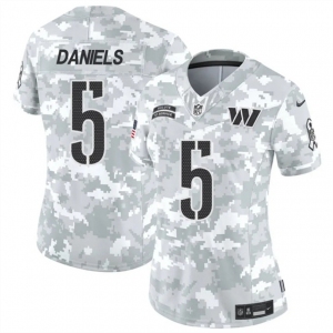 Women's Washington Commanders #5 Jayden Daniels 2024 F.U.S.E Arctic Camo Salute To Service