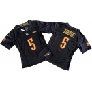 Women's Washington Commanders #5 Jayden Daniels Black 2024 F.U.S.E. Draft Stitched Jersey