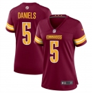 Women's Washington Commanders #5 Jayden Daniels Burgundy 2024 Draft Football Stitched Jersey