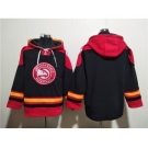 Men's Atlanta Hawks Blank Black Red Lace-Up Pullover Hoodie