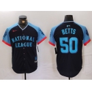 Men's Los Angeles Dodgers #50 Mookie Betts Navy 2024 All Star Limited Stitched Jersey