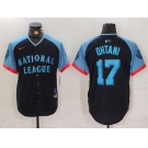 Men's National League #17 Shohei Ohtani Navy 2024 All-Star Limited Stitched Baseball Jersey