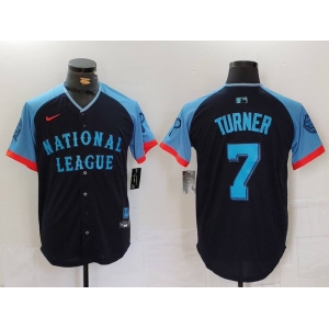 Men's Philadelphia Phillies #7 Trea Turner Navy 2024 All Star Limited Stitched Jersey