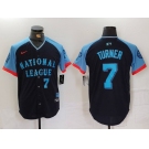 Men's Philadelphia Phillies #7 Trea Turner Number Navy 2024 All Star Limited Stitched Jersey